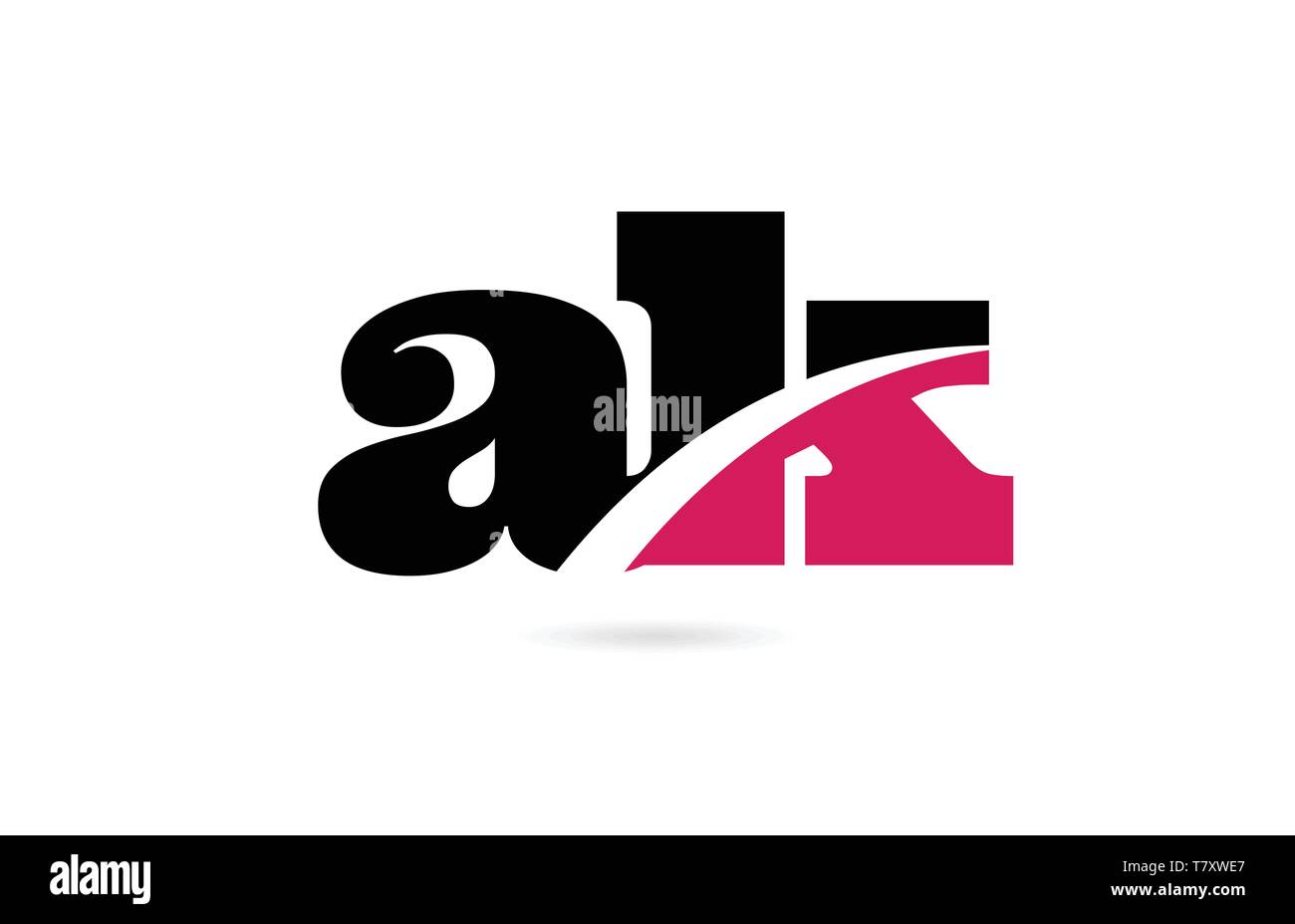 ak a k pink and black alphabet letter combination suitable as a logo ...