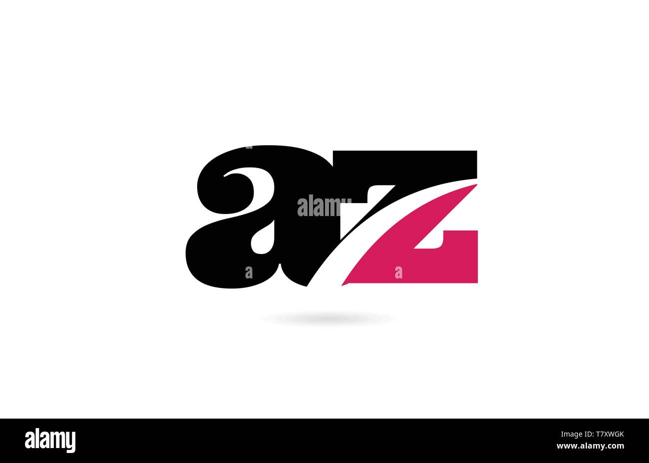 az a z pink and black alphabet letter combination suitable as a logo ...