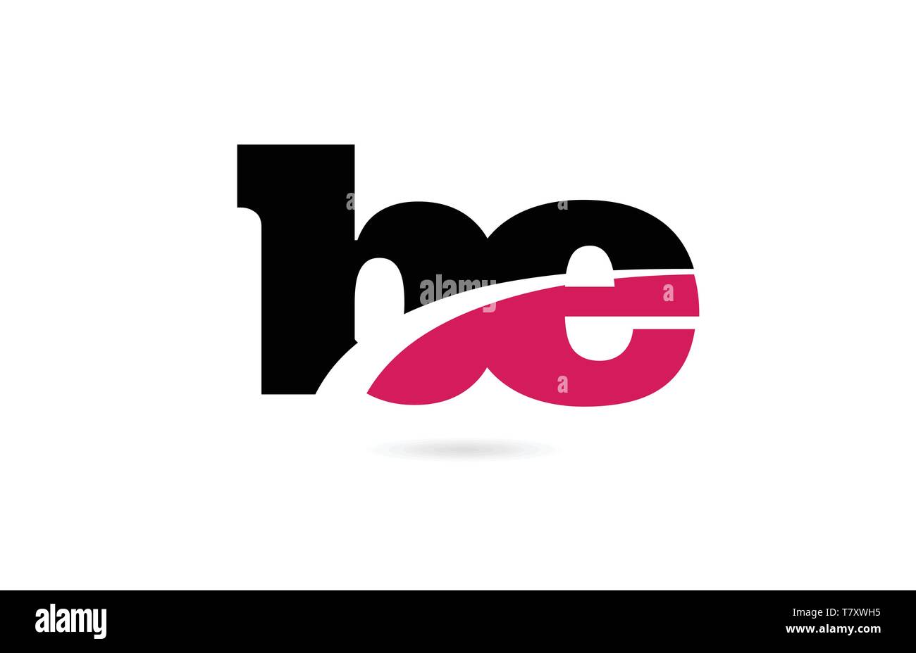 be b e pink and black alphabet letter combination suitable as a logo ...