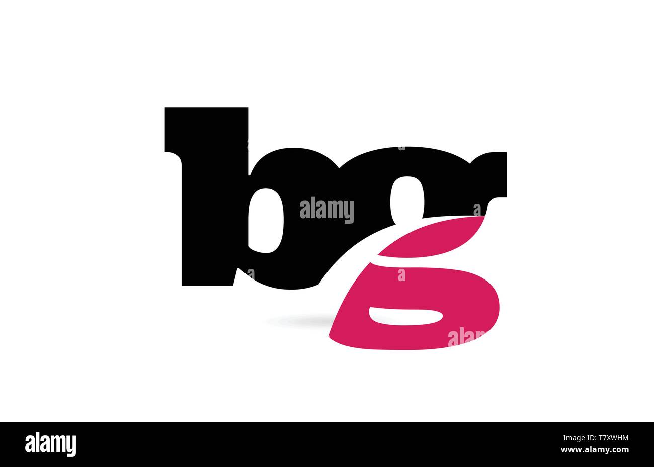 bg b g pink and black alphabet letter combination suitable as a logo ...