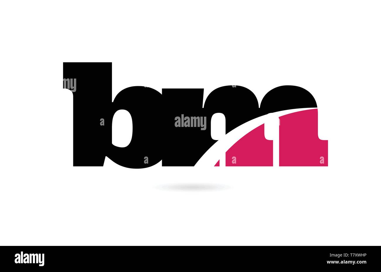 bm b m pink and black alphabet letter combination suitable as a logo ...