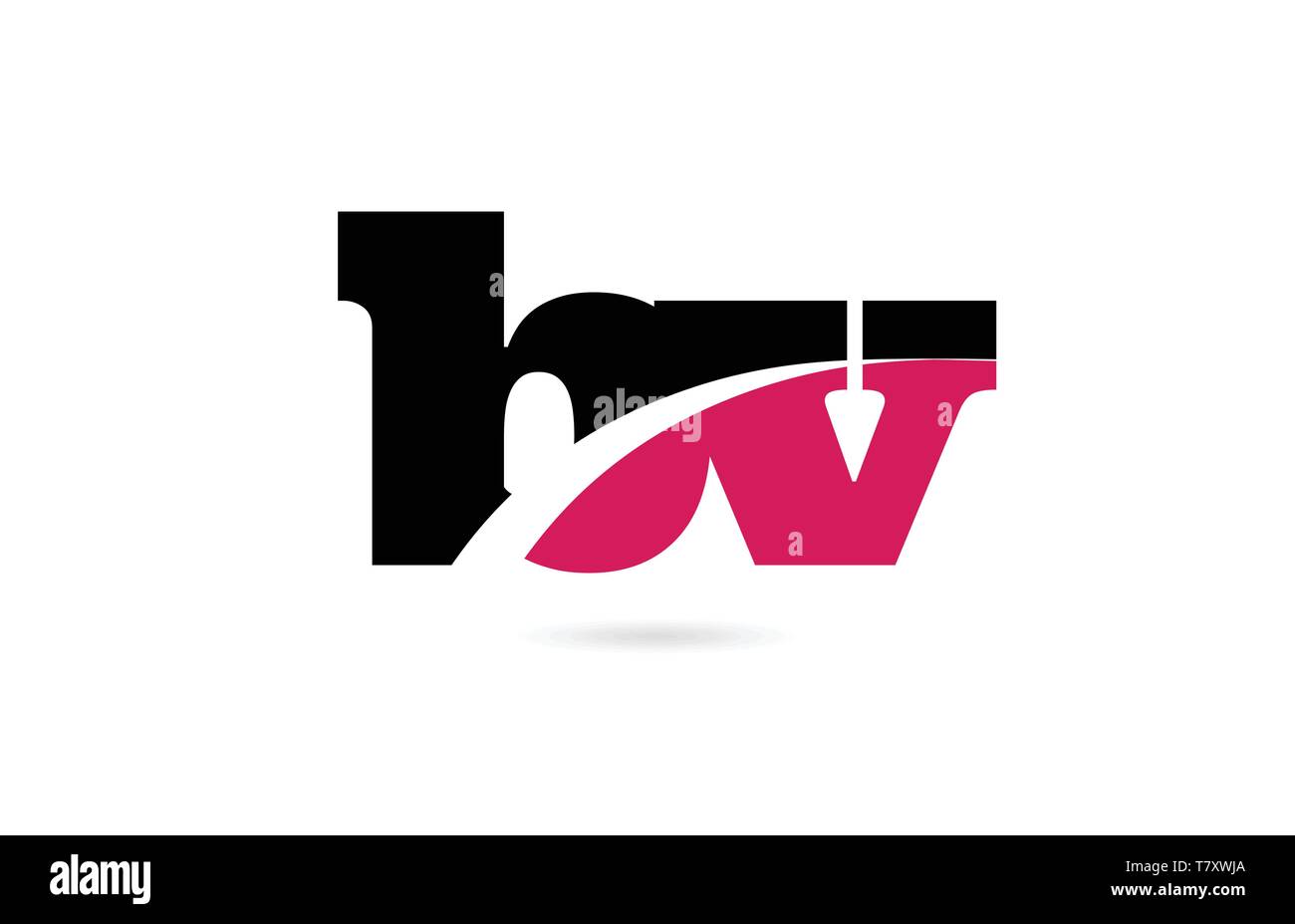 bv b v pink and black alphabet letter combination suitable as a logo ...