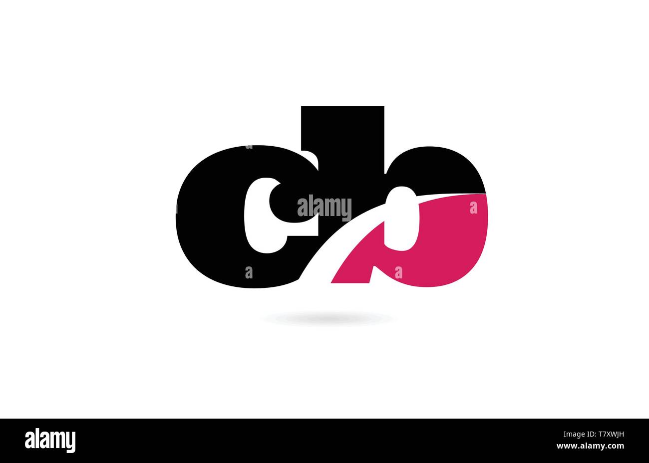 cb c b pink and black alphabet letter combination suitable as a logo ...