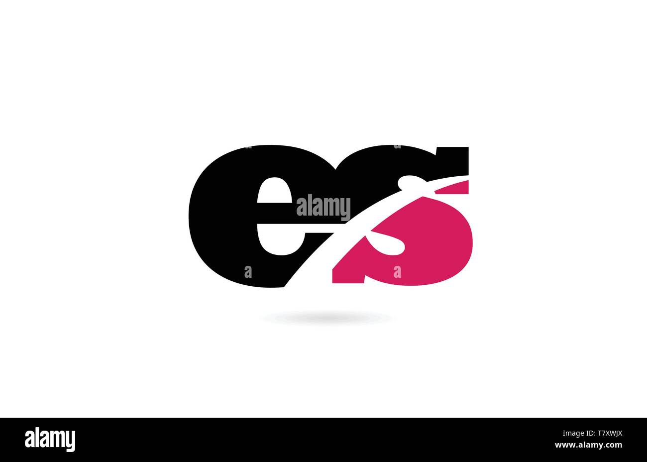 es e s pink and black alphabet letter combination suitable as a logo ...