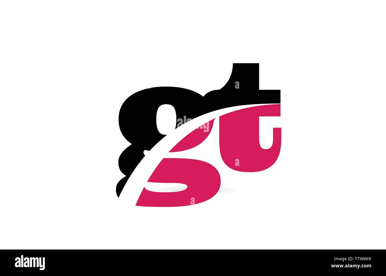 gt g t pink and black alphabet letter combination suitable as a logo ...
