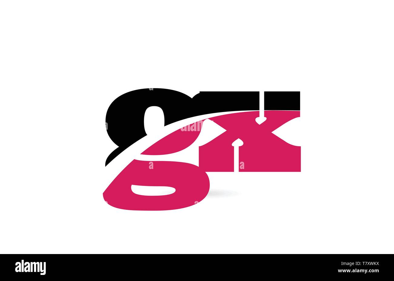 gx g x pink and black alphabet letter combination suitable as a logo ...