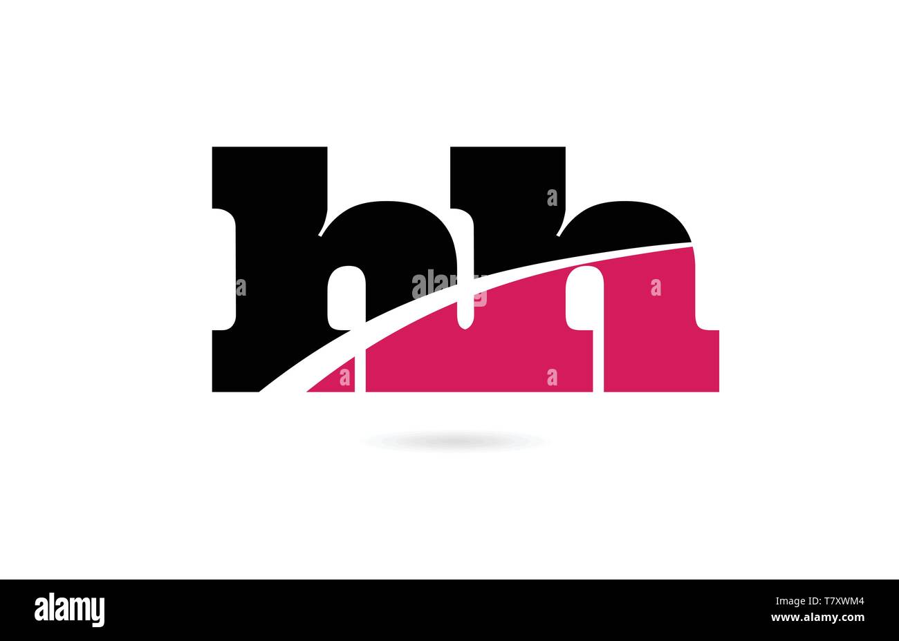 hh h h pink and black alphabet letter combination suitable as a logo ...