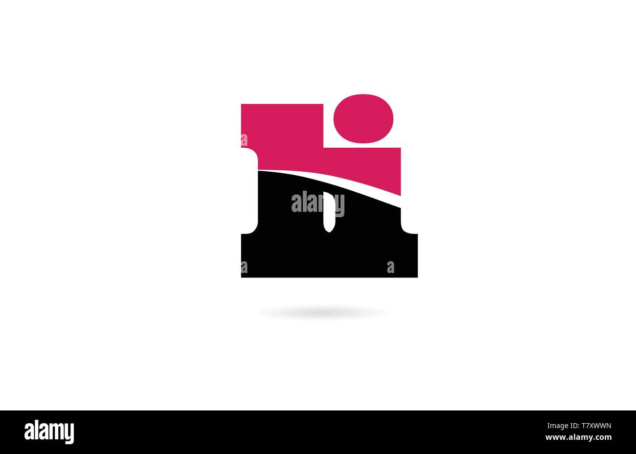 li l i pink and black alphabet letter combination suitable as a logo ...