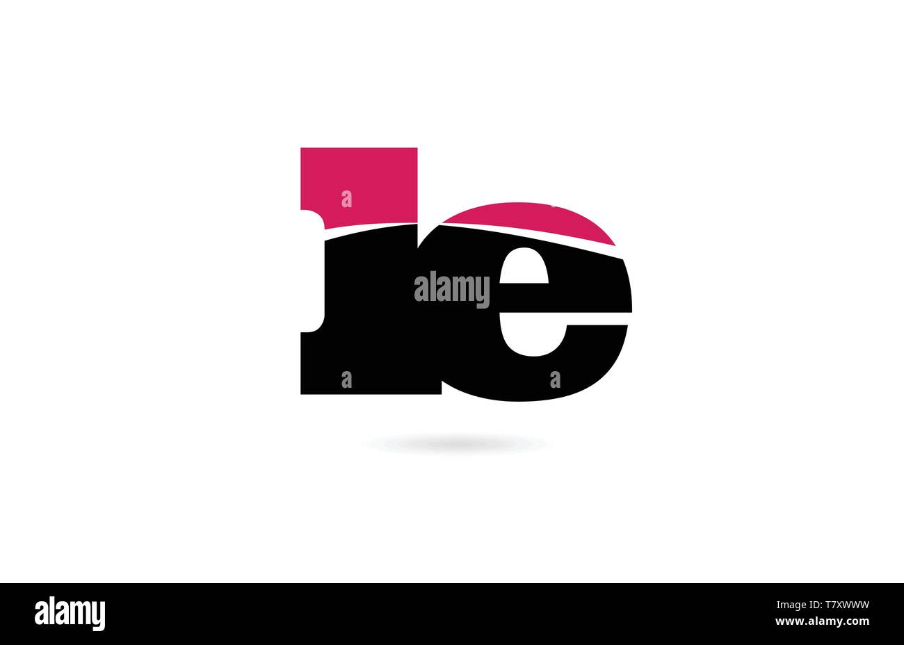 le l e pink and black alphabet letter combination suitable as a logo ...