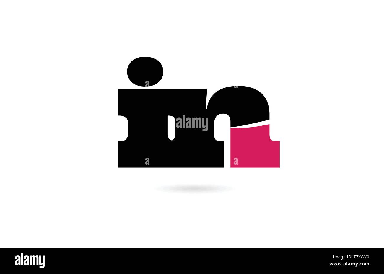 in i n pink and black alphabet letter combination suitable as a logo ...