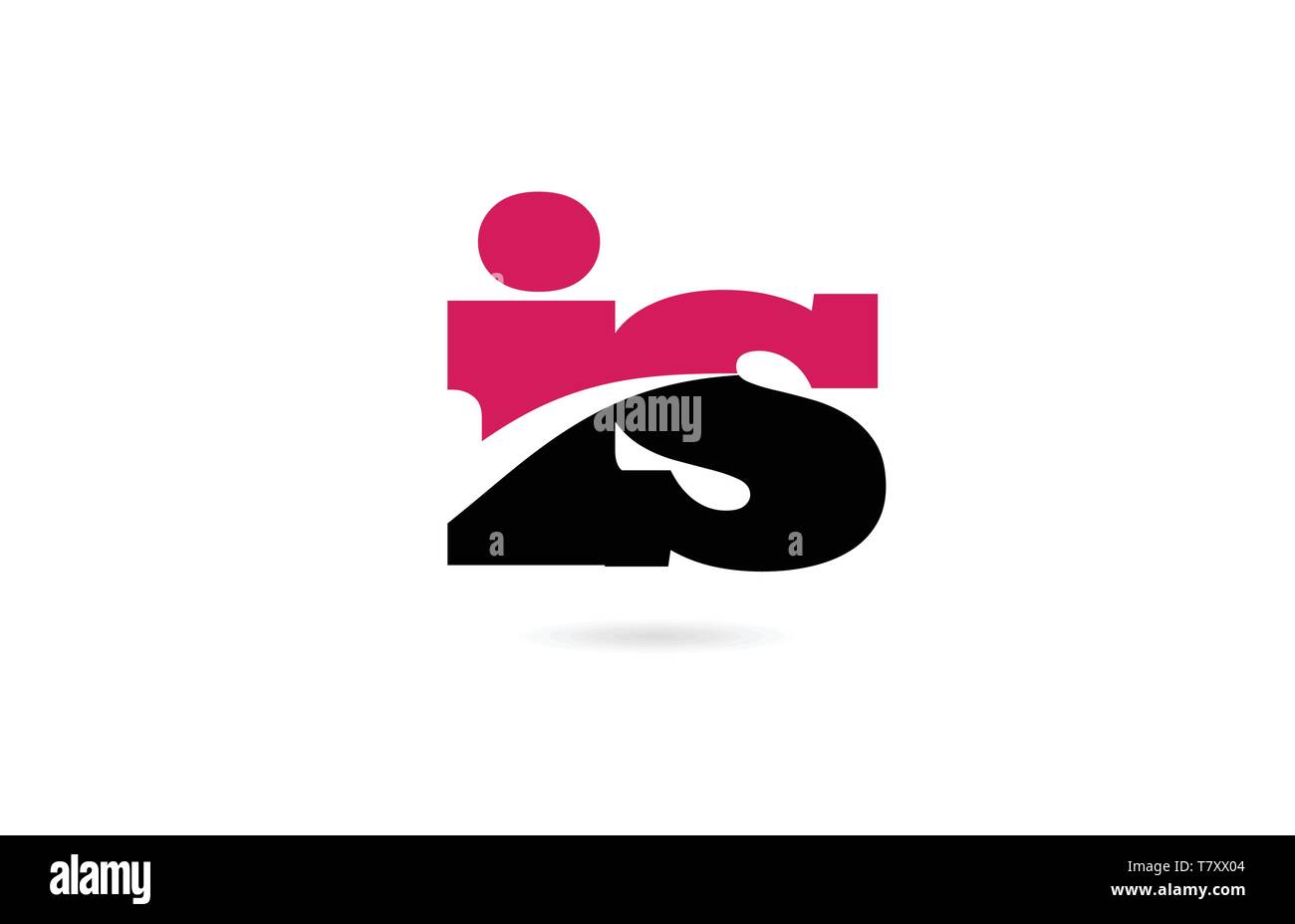 is i s pink and black alphabet letter combination suitable as a logo ...