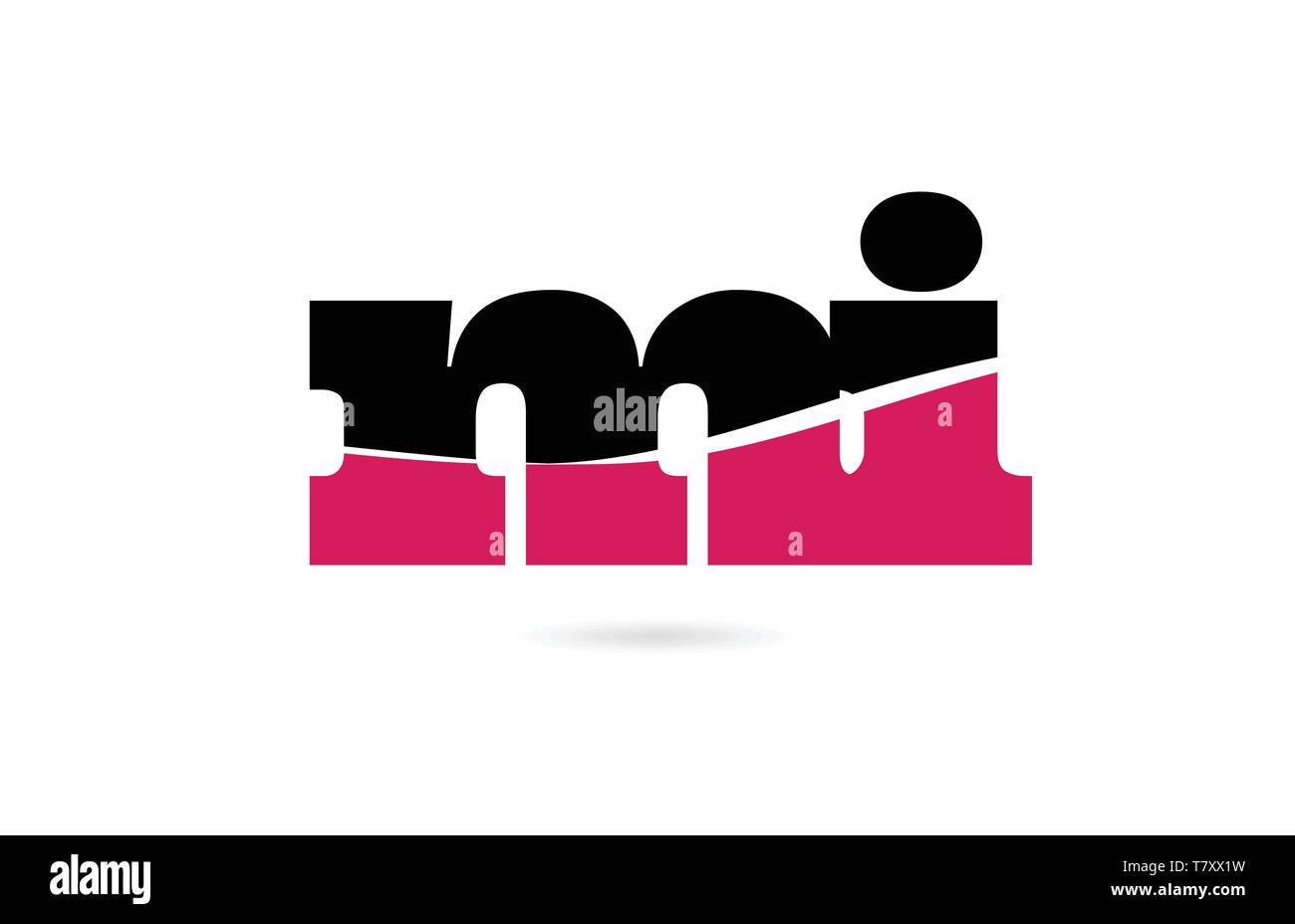 mi m i pink and black alphabet letter combination suitable as a logo ...