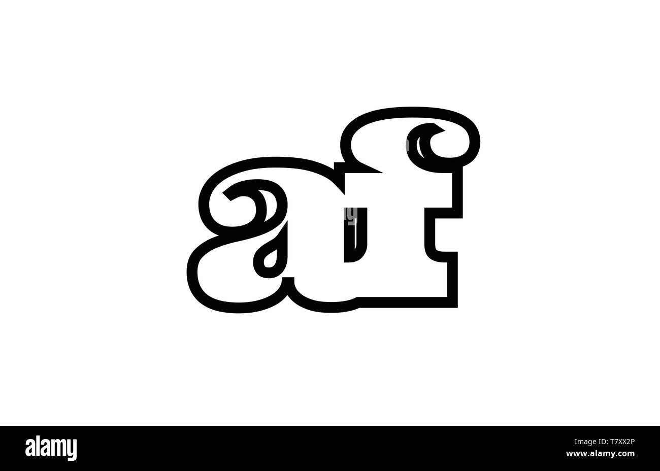 Connected or joined af a f black alphabet letter combination suitable ...