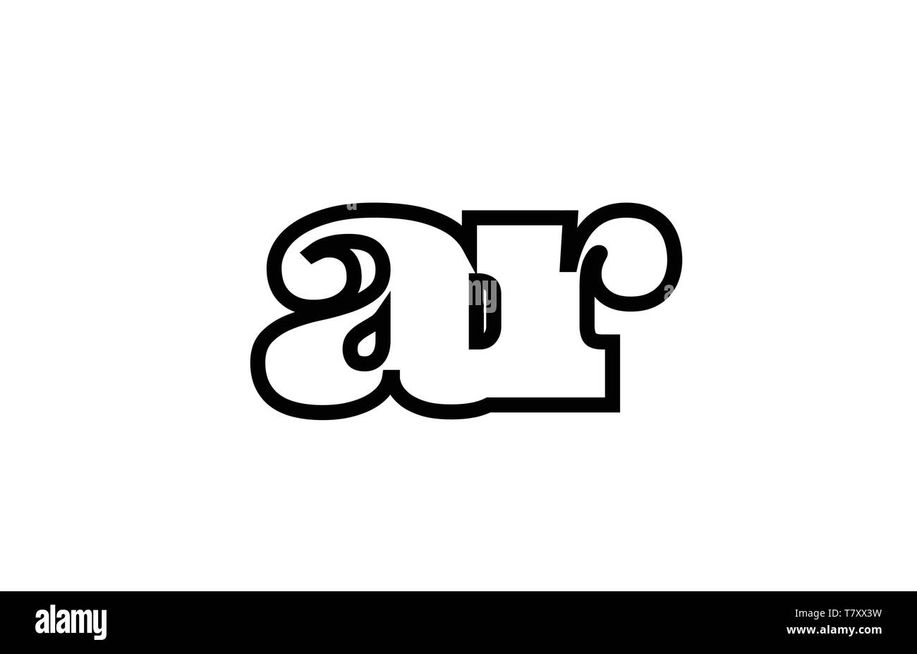 Connected or joined ar a r black alphabet letter combination suitable ...