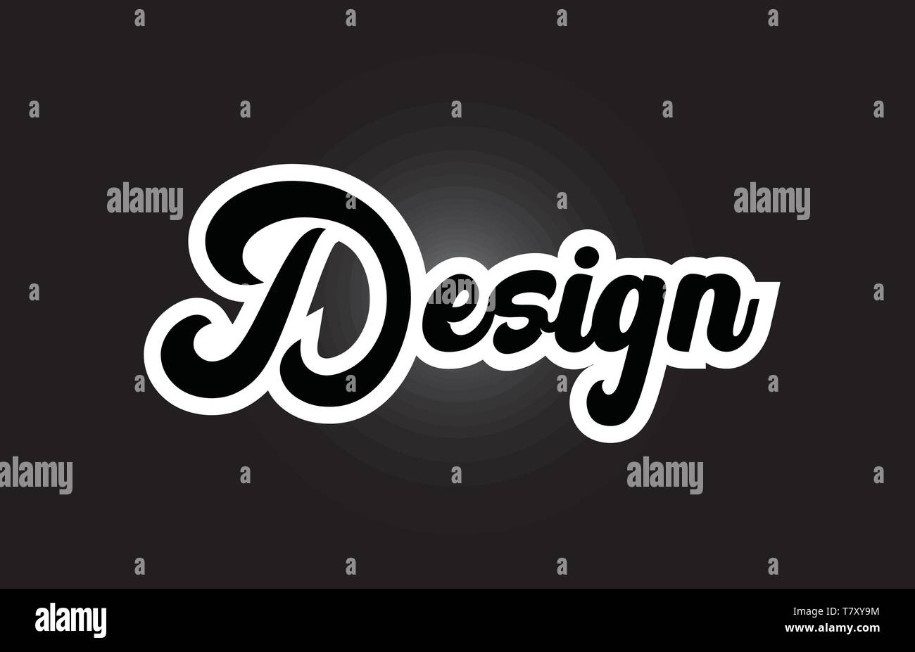 Design hand written word text for typography iocn design in black and
