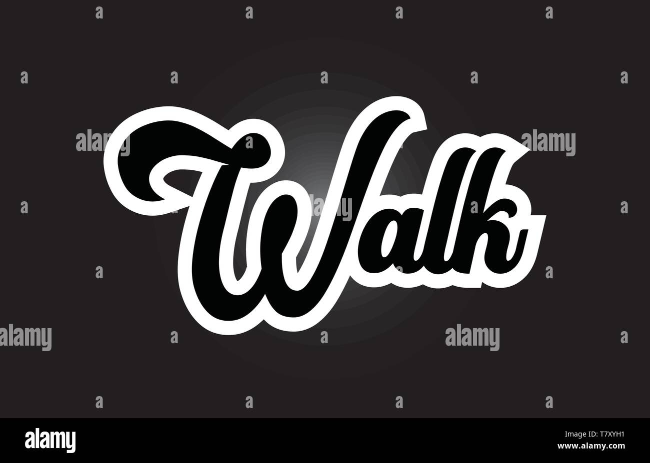 Walk Hand Written Word Text For Typography Iocn Design In Black