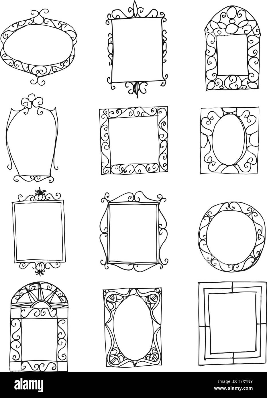 Rustic picture frames Stock Vector Images - Alamy