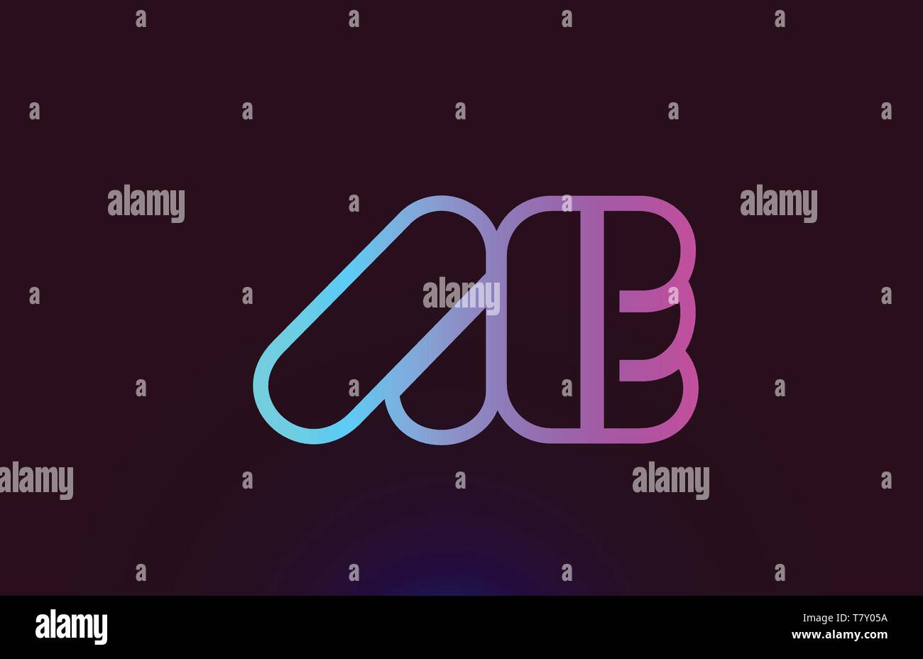 AE A E pink line joined alphabet letter combination suitable as a logo ...