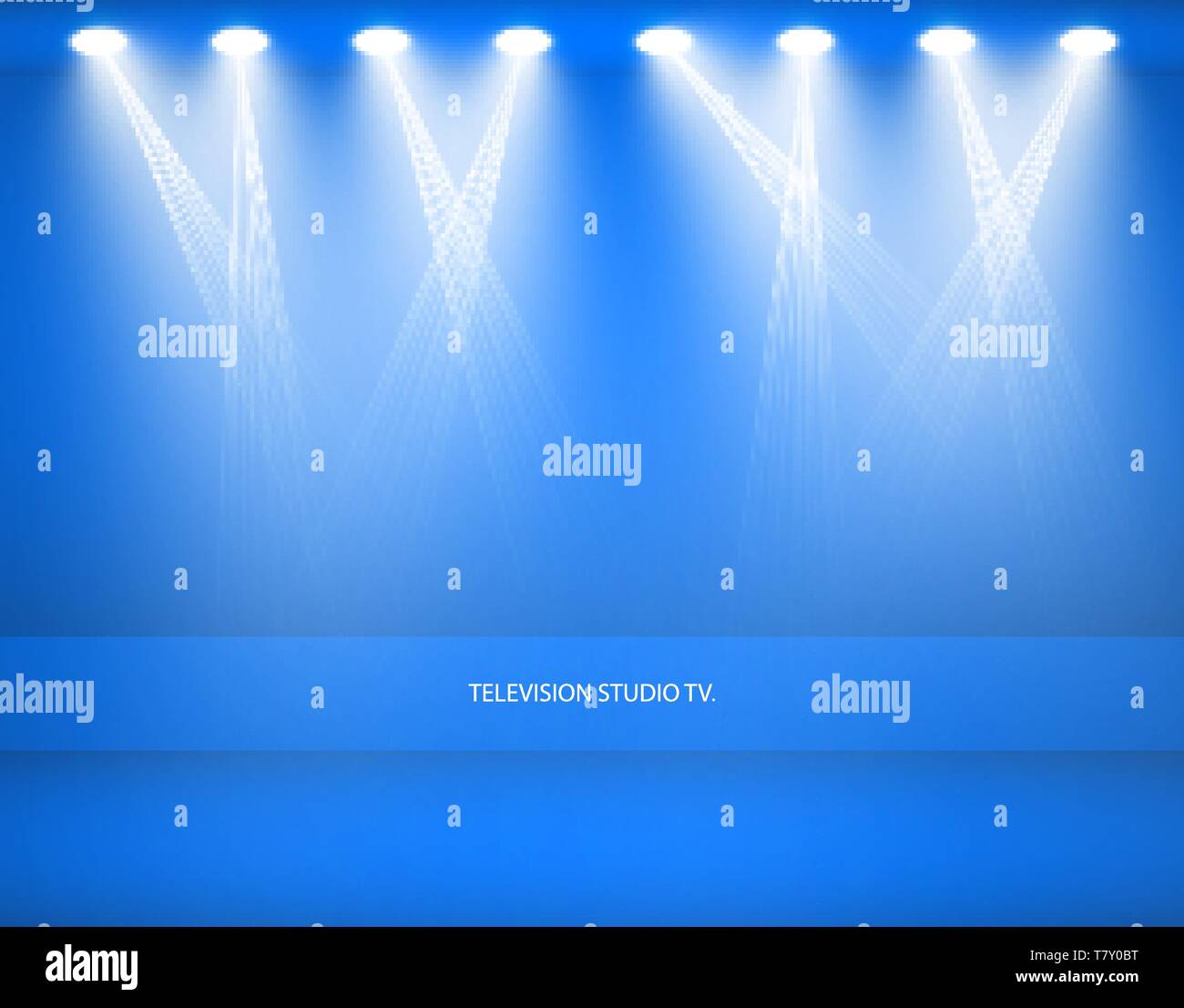 Studio background. Vector empty blue studio for your design, spotlight ...