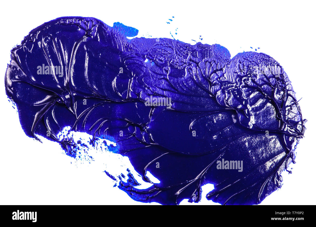 smear of blue oil paint on a white Stock Photo Alamy