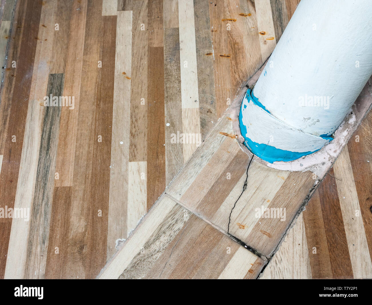 Large Pvc Pipe Is Embed In The Tile Floor For Drainage The Rain