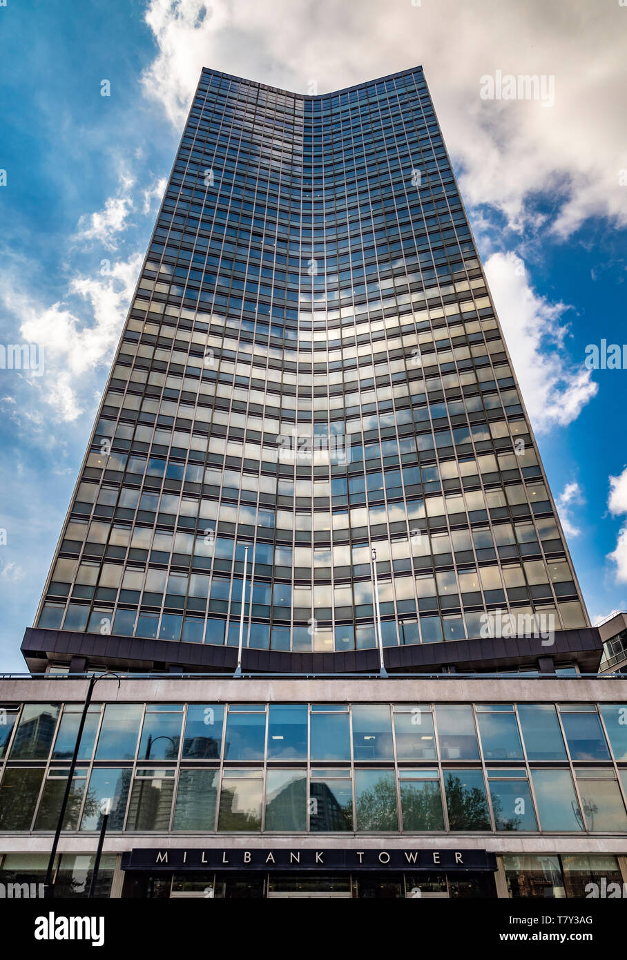 Millbank Tower, Grade II listed building constructed in 1963, London, UK. Designed by Ronald