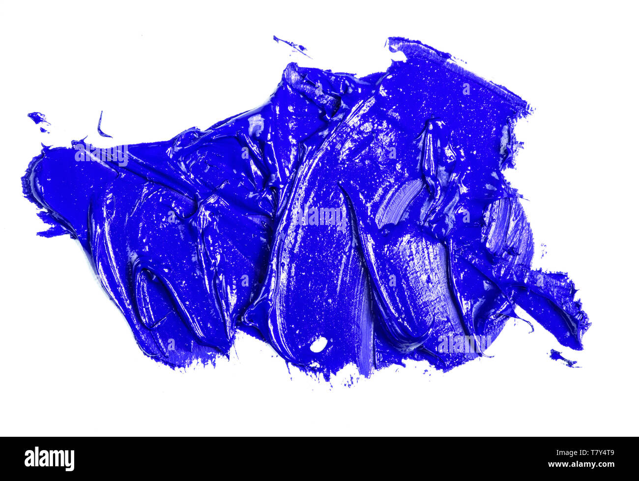 stain of blue oil paint on a white Stock Photo Alamy