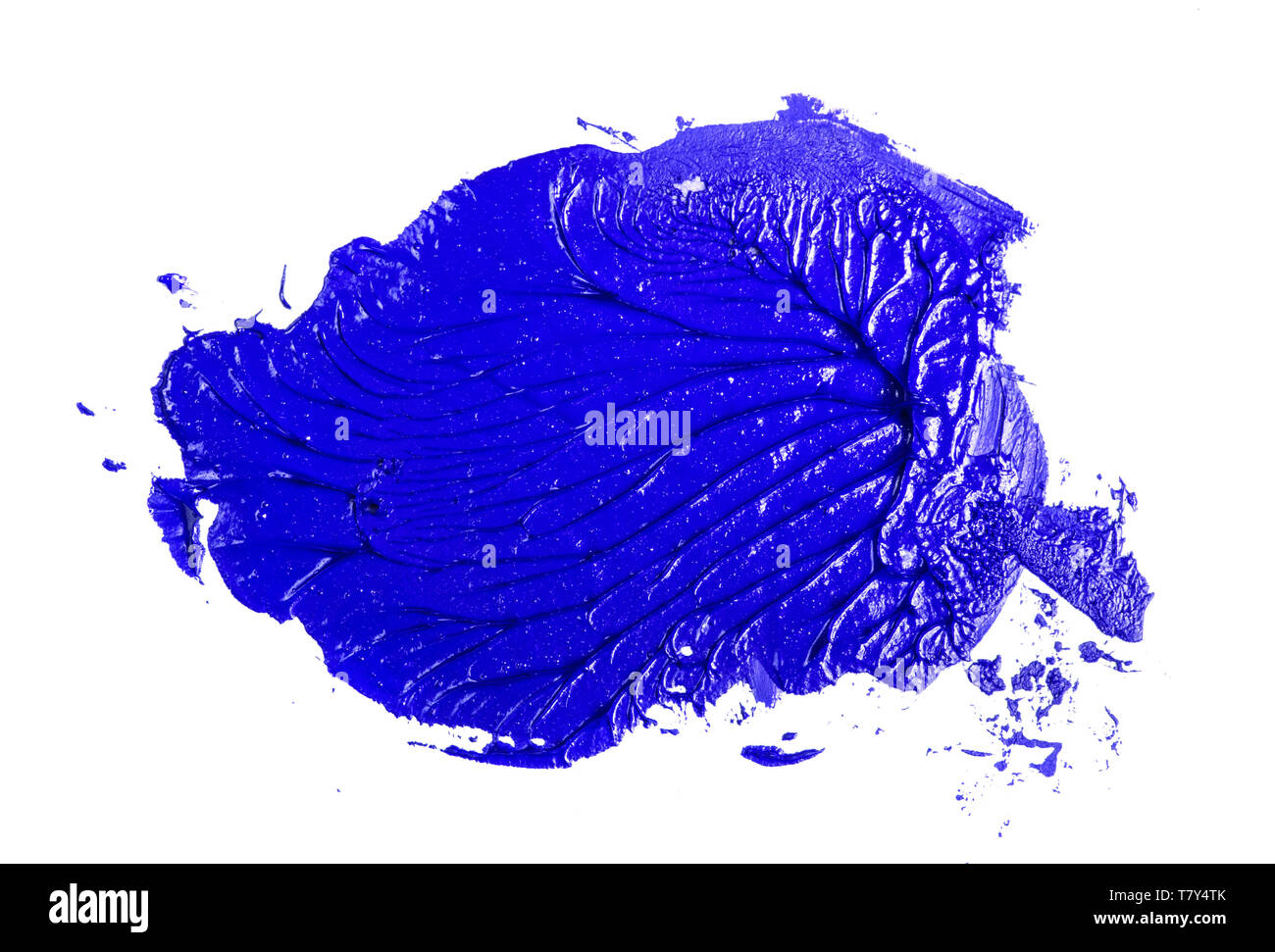 stain of blue oil paint on a white Stock Photo Alamy