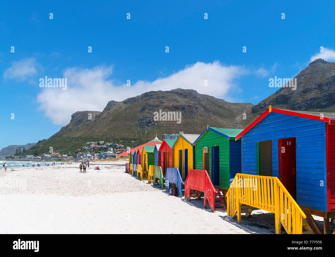 Colourful Victorian Beach Huts In Muizenberg Cape Town Western Cape 