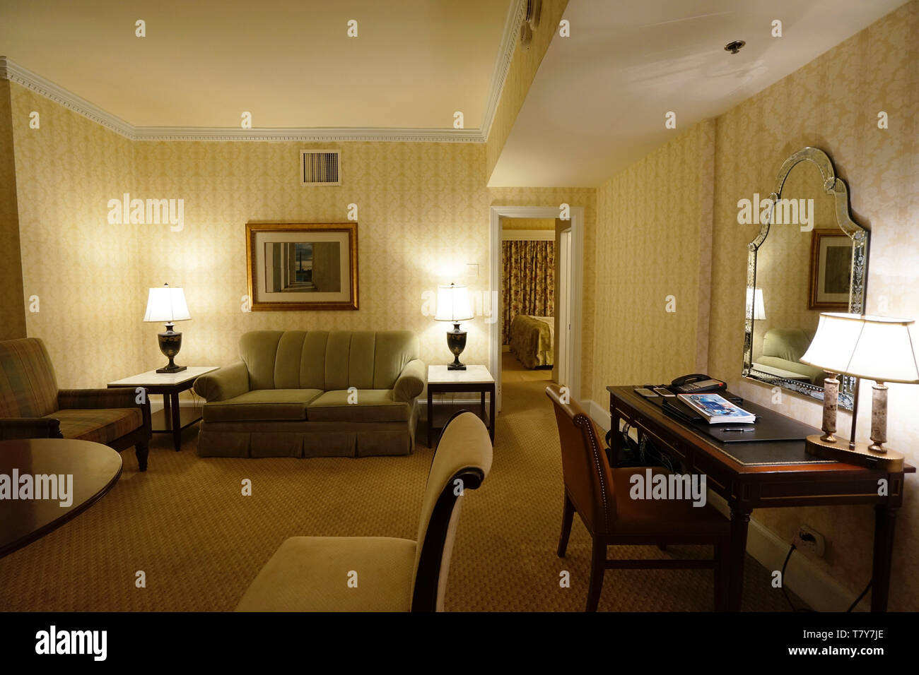The suite of the historical luxury hotel Fairfax at Embassy Row at Dupont Circle.Washington D.C.USA Stock Photo