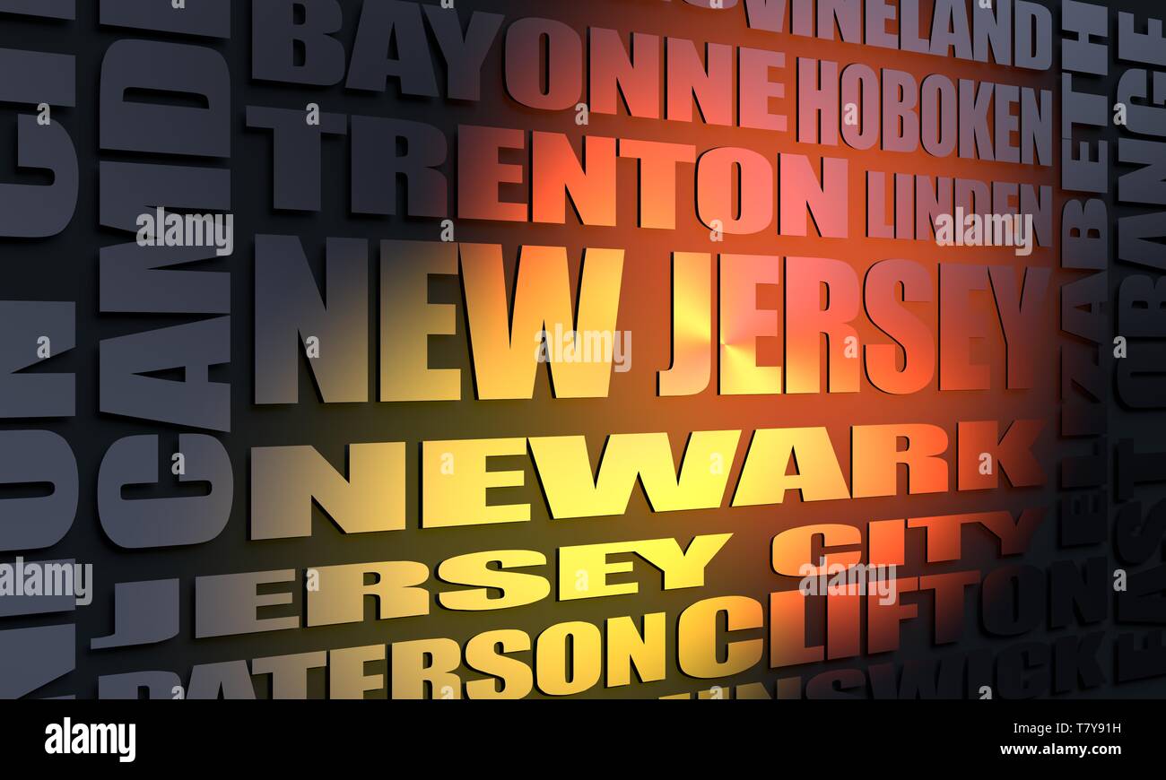 New Jersey state cities list Stock Photo Alamy