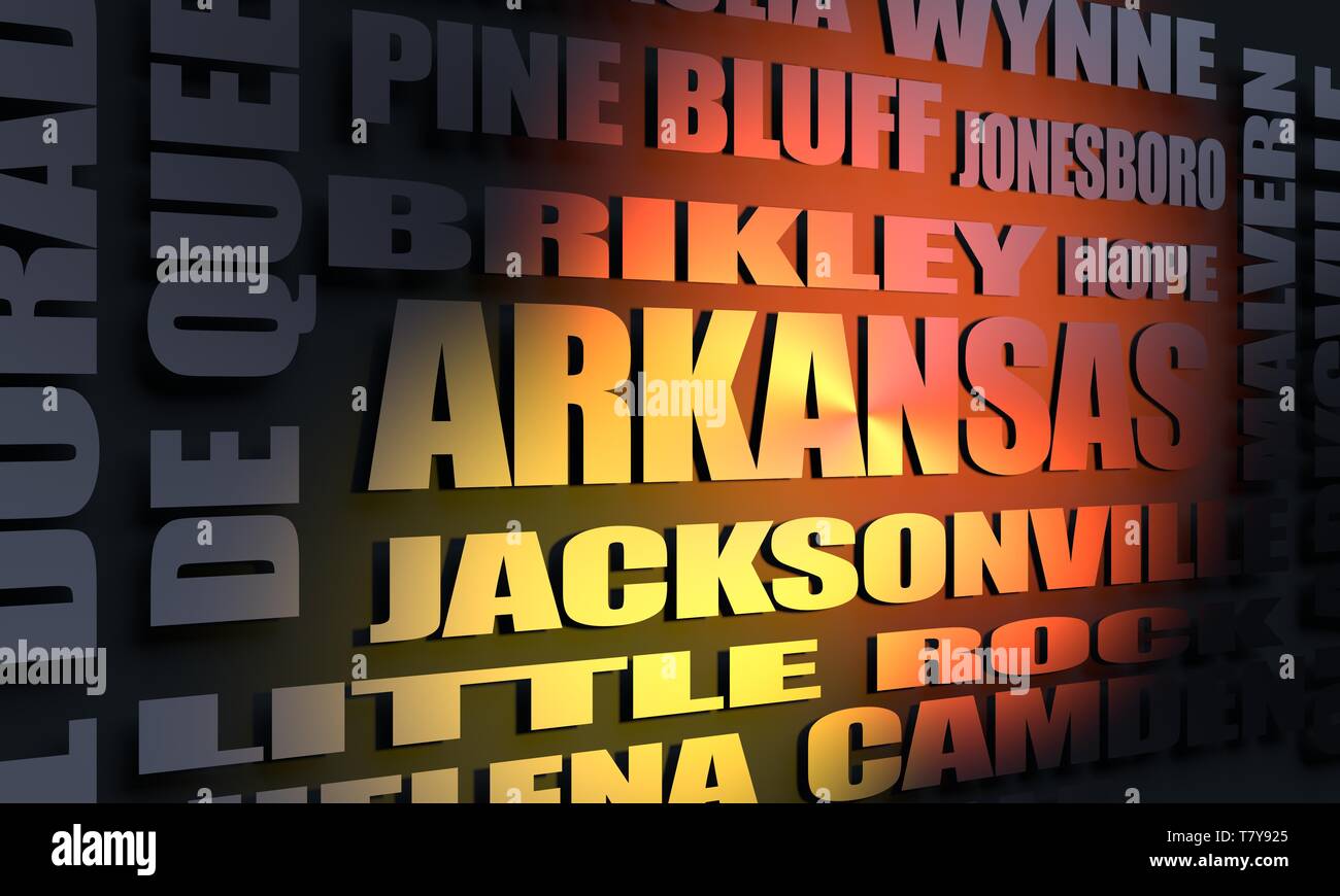 Arkansas cities list Stock Photo Alamy