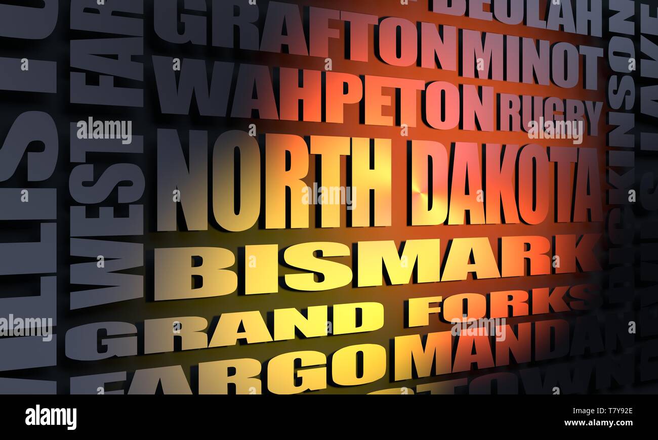 North Dakota cities list Stock Photo Alamy