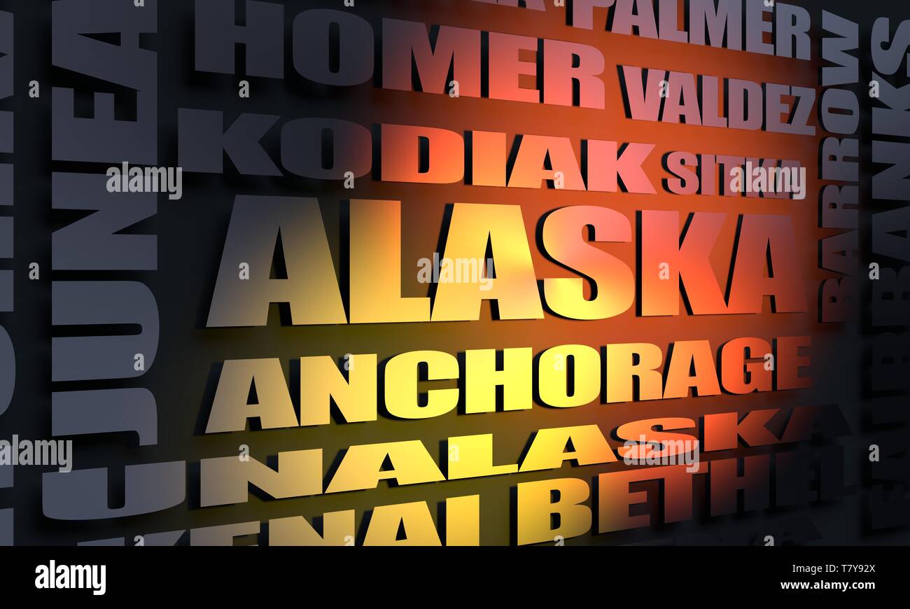 Alaska state cities list Stock Photo Alamy