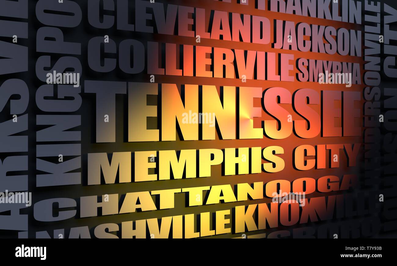 Tennessee cities list Stock Photo