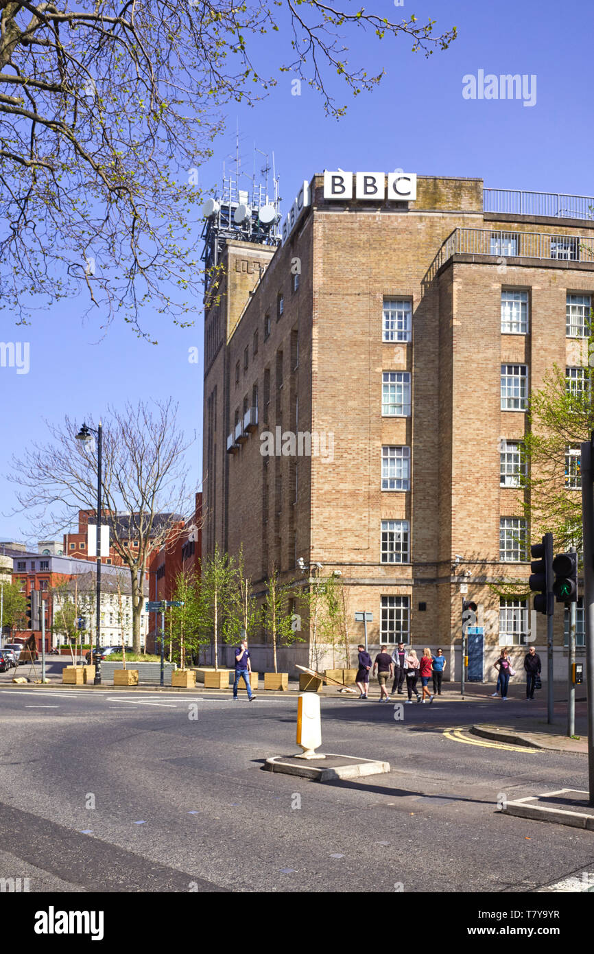 BBC Broadcasting House building in Ormeau Avenue, Belfast Stock Photo