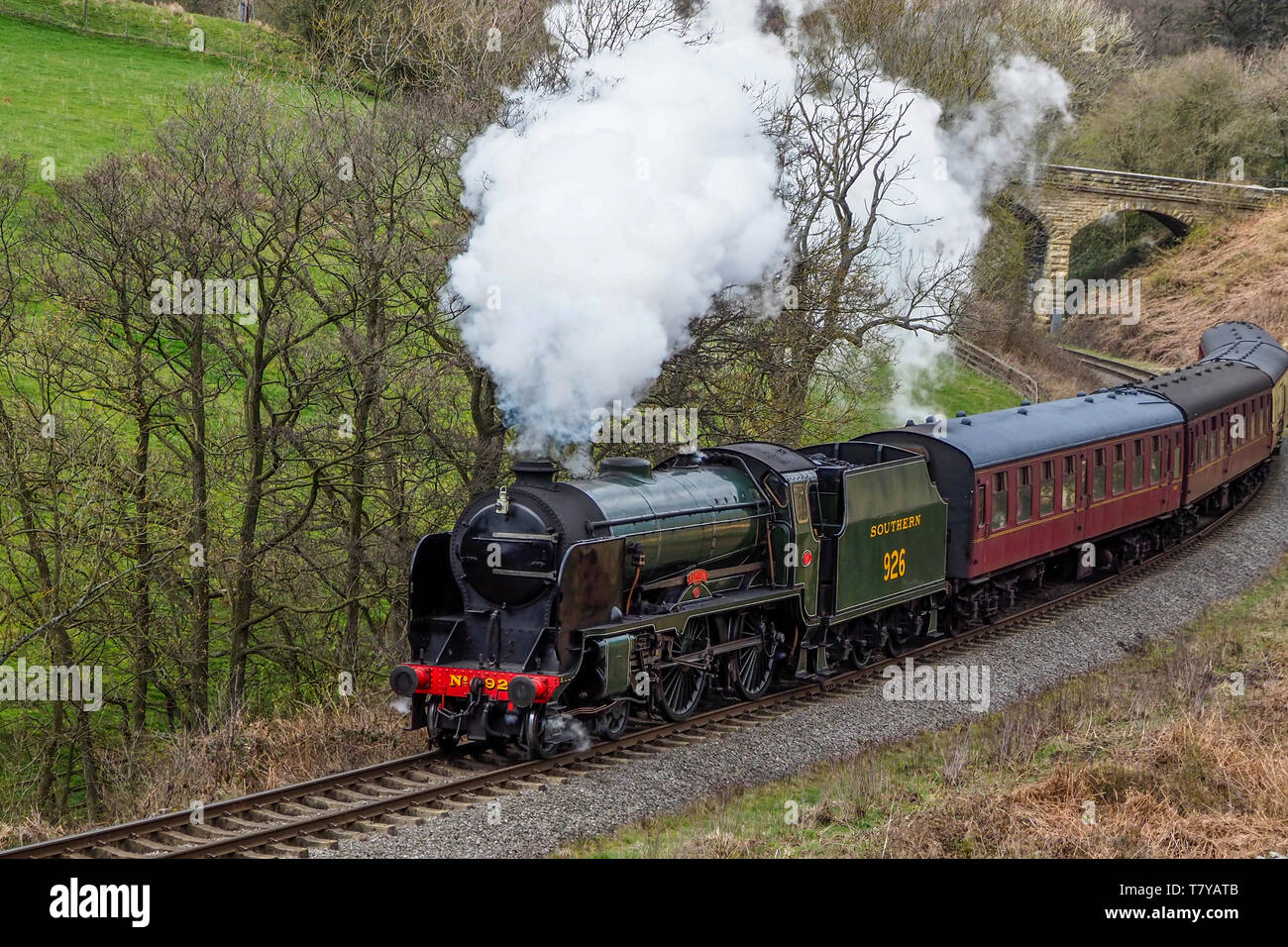 SR No. 926 “Repton“ at Darnholme, North Yorkshire Moors Railway Stock Photo