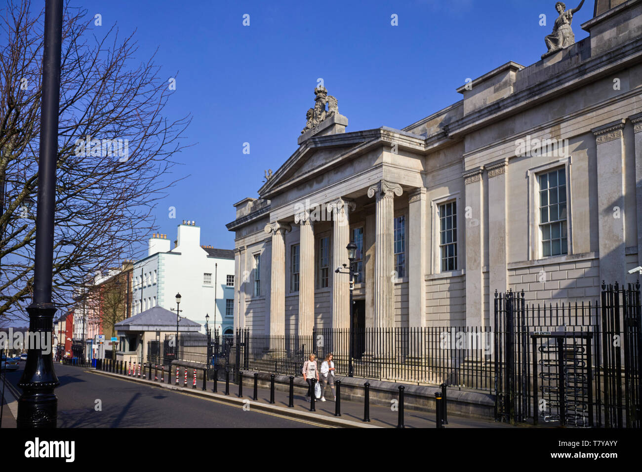 The main lawcourts within the walled city of Londonderry on Bishop Street Within Stock Photo