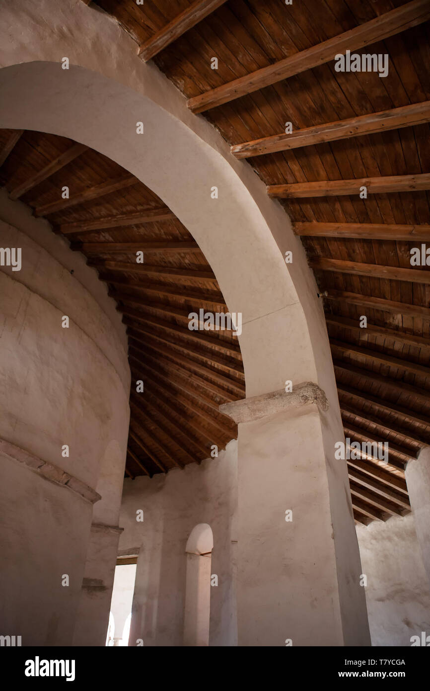 Interior of the Church of St. Donatus (Crkva Sv. Donata), the Forum, Zadar, Croatia: gallery roof Stock Photo