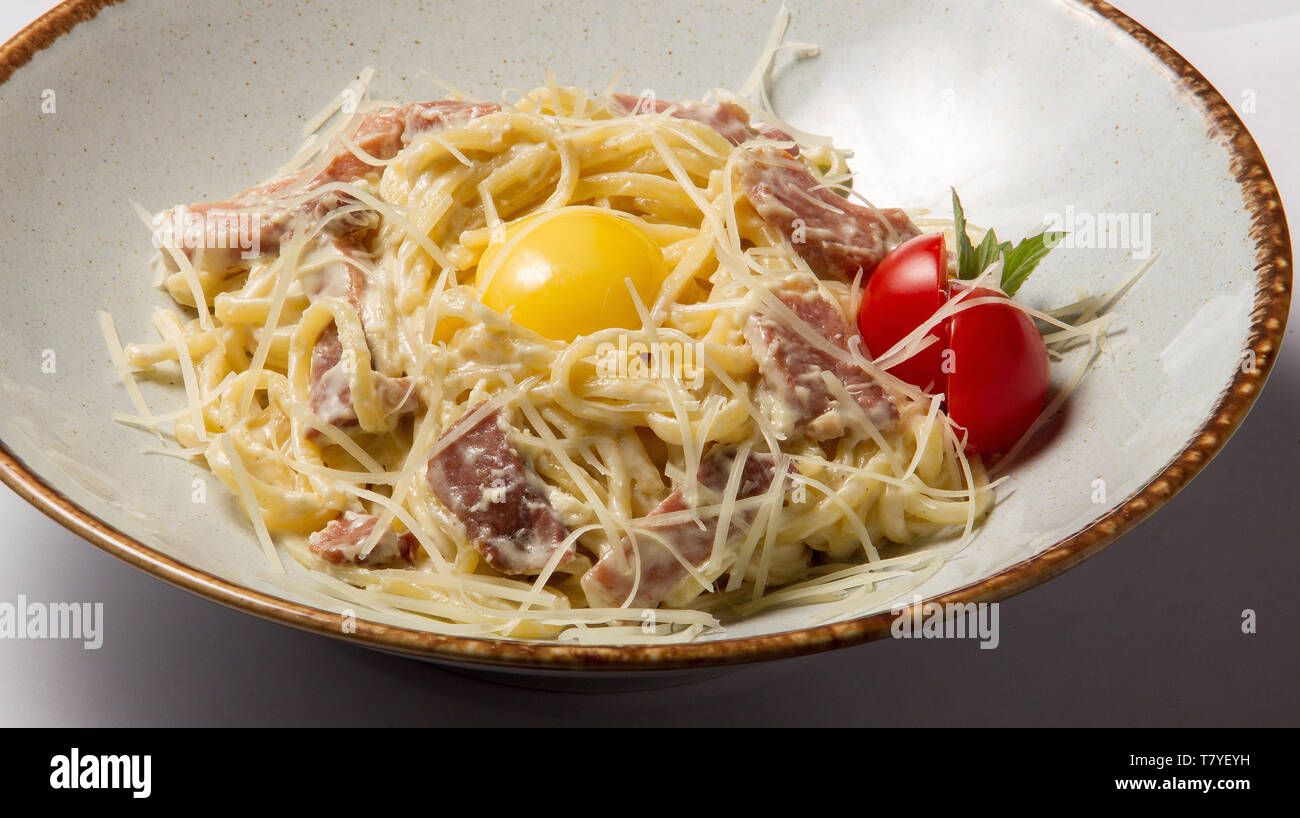 pasta-carbonara-and-egg-stock-photo-alamy