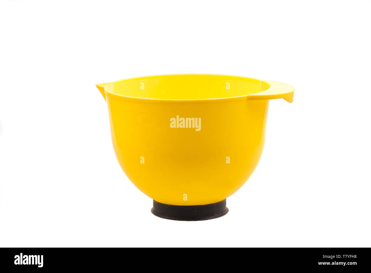 Yellow plastic bowl isolated on white Stock Photo Alamy