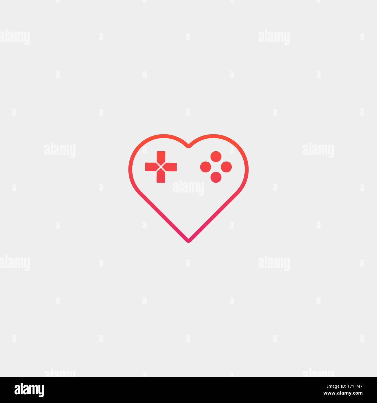 love game pad logo design template vector illustration icon element isolated Stock Vector