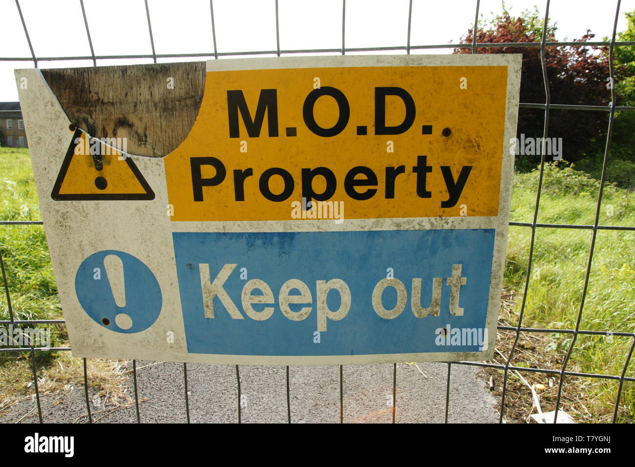 RAF Driffield, ww2 airfield, MOD Property, KEEP OUT Stock Photo