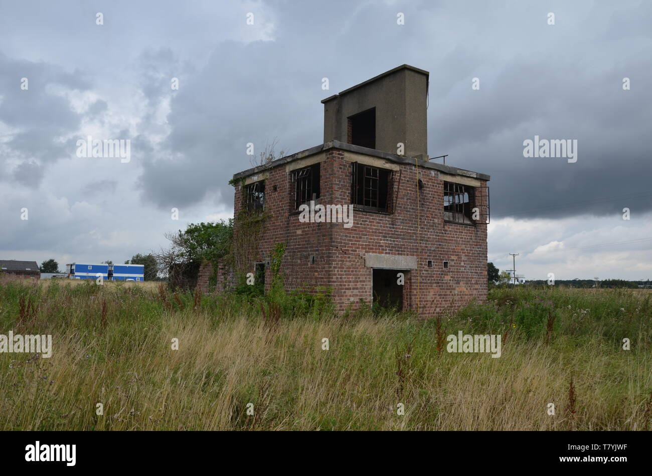 RAF Tholthorpe control tower, ww2 military architecture Stock Photo