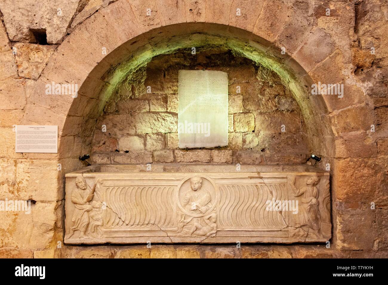 France, Bouches du Rhone, Marseille, the Saint Victor abbey, the crypt Stock Photo