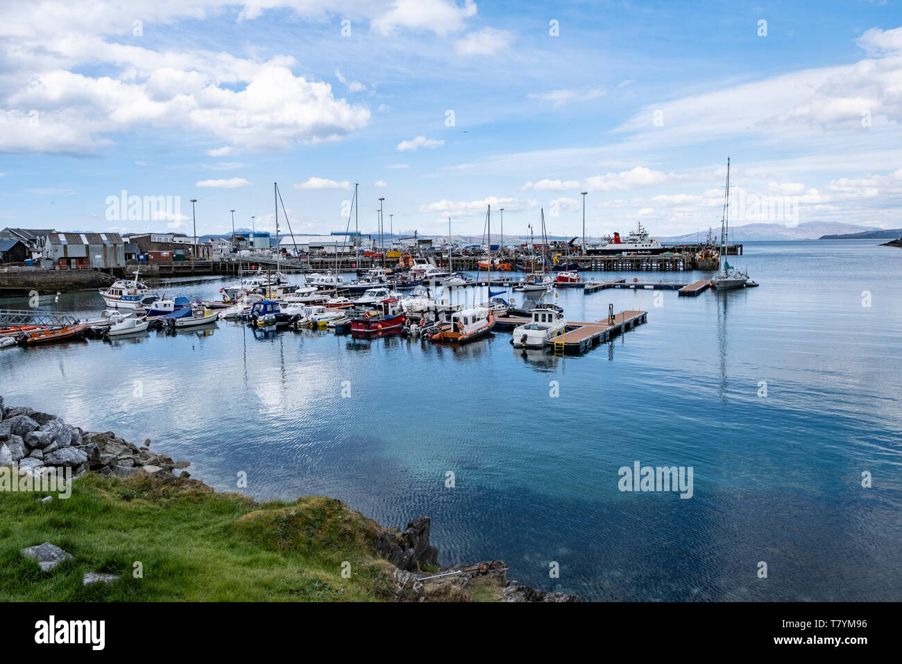Boats Moored In The Port Of Mallaig Scotland Uk Stock Photo