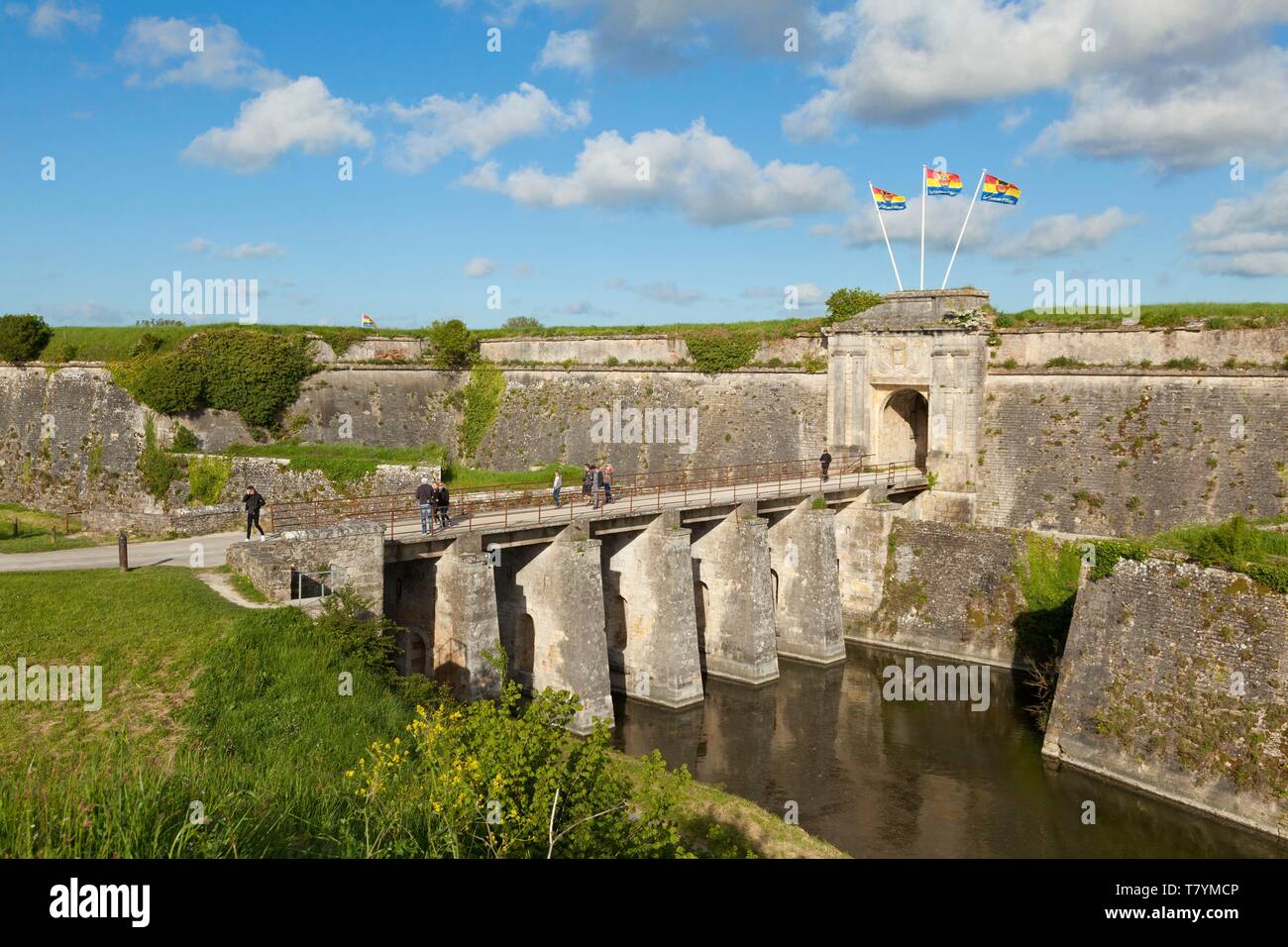 France, Charente Maritime, Oleron isle, Chateau d'Oleron, the Citadel, a military structure built between 1630 and 1704, royal door Stock Photo
