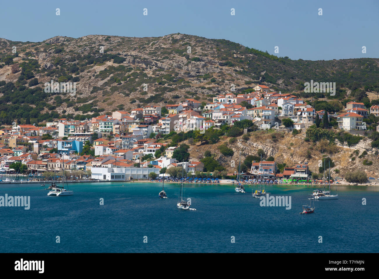 Pythagoreio is a small town and former municipality on the island of Samos, North Aegean, Greece. Stock Photo