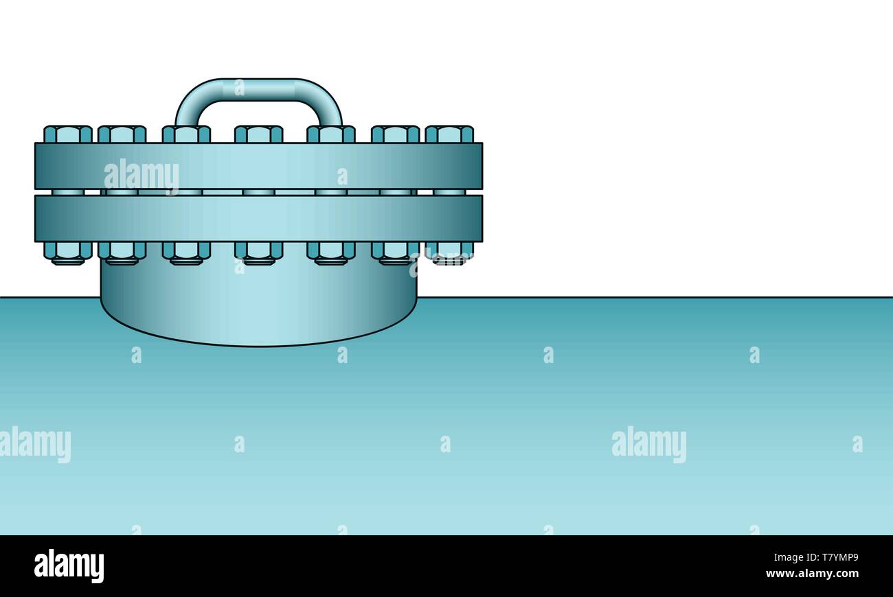 Illustration of tank with closed manhole Stock Vector