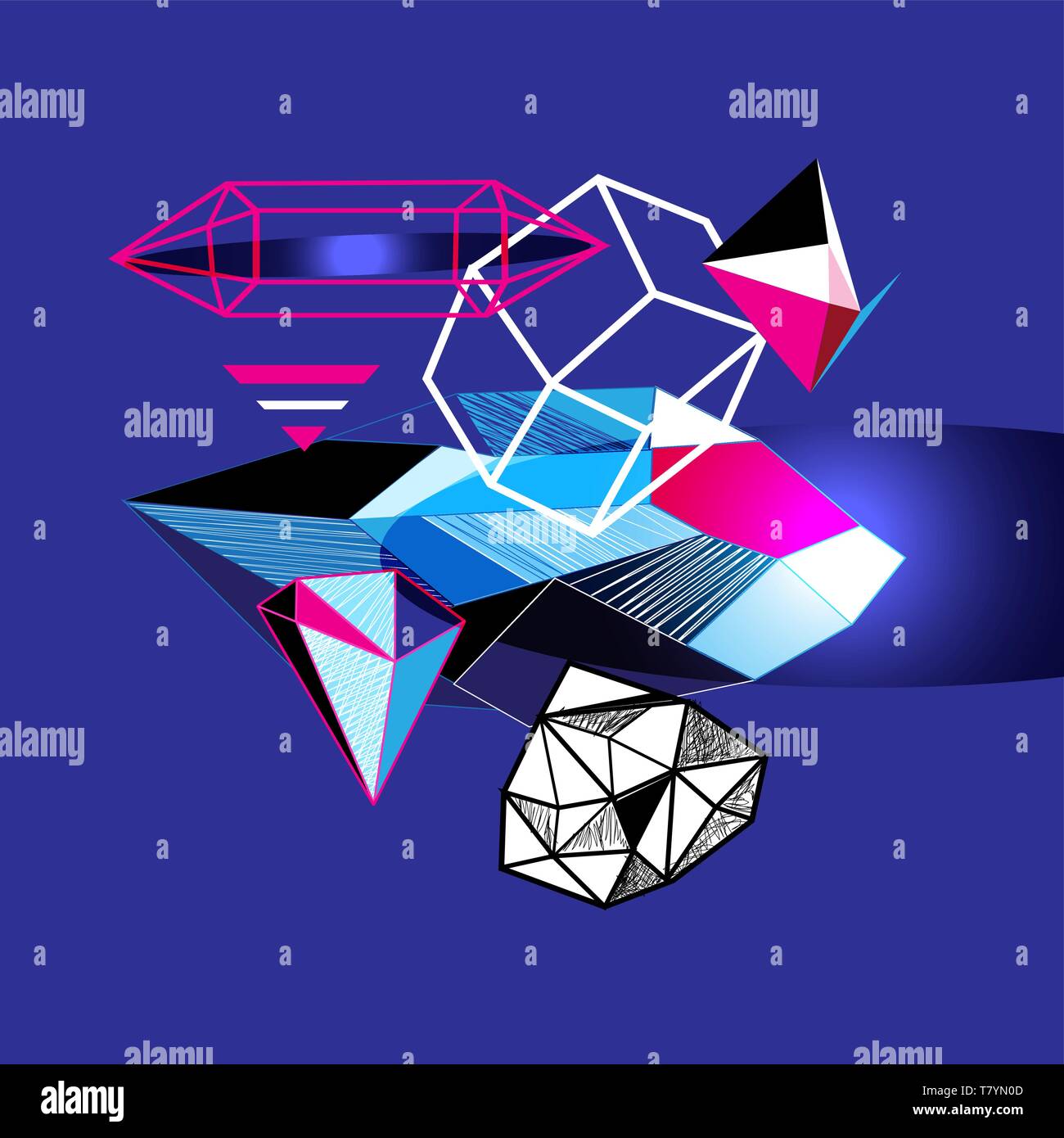Abstract multicolored geometric trendy background Stock Vector